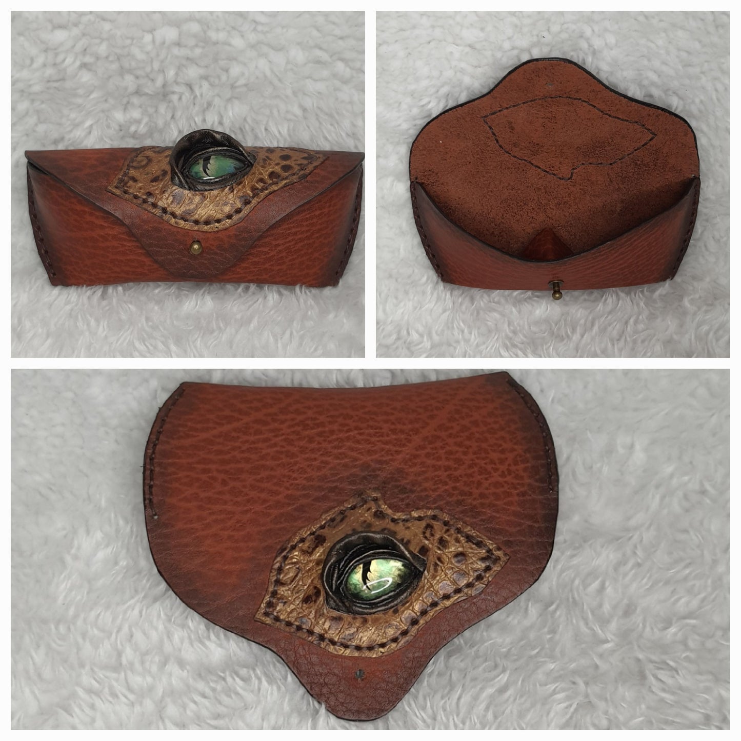 Handmade leather glasses case