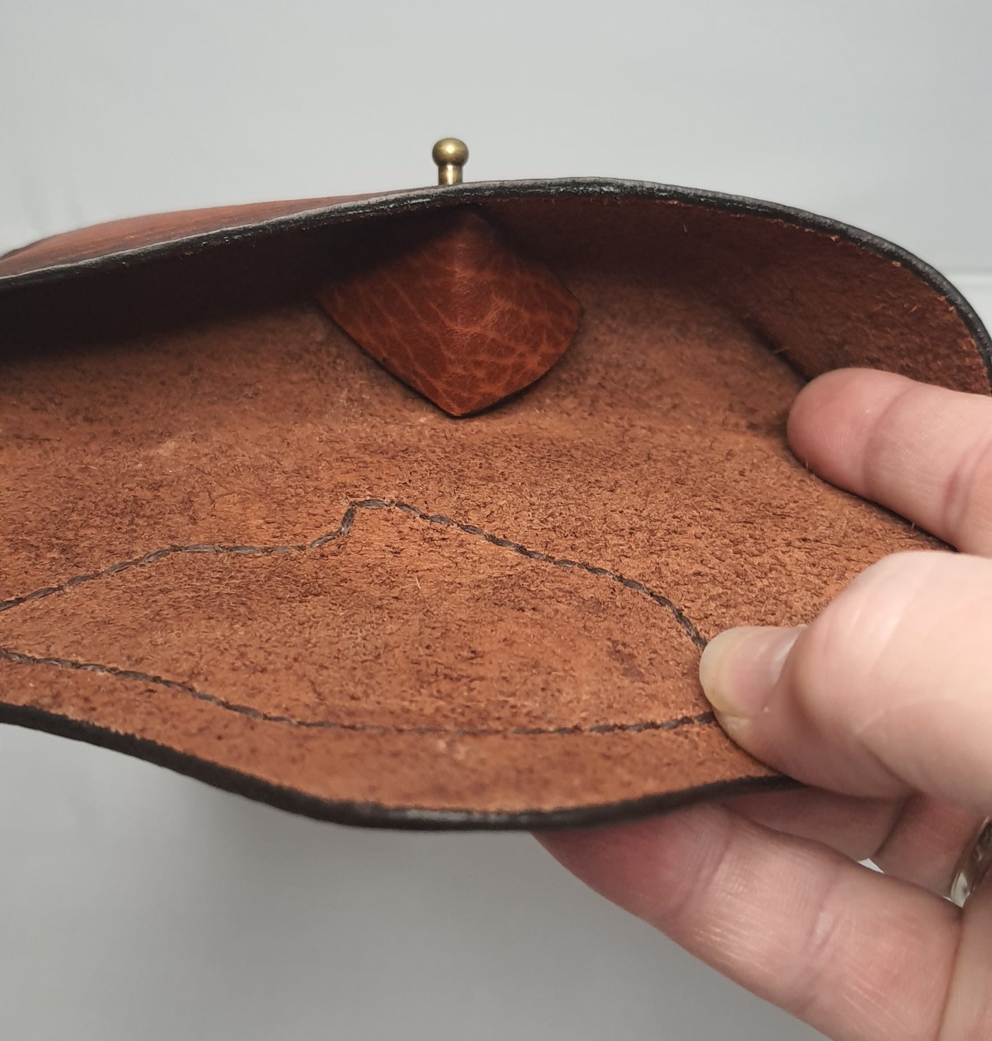 Handmade leather glasses case