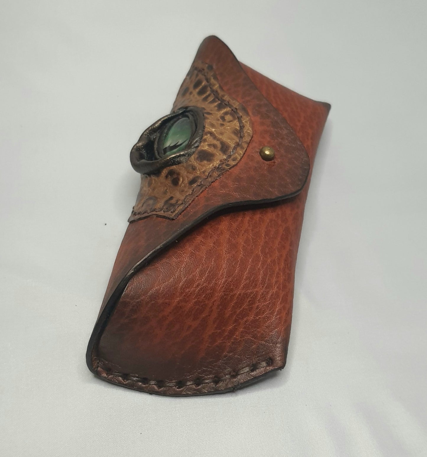 Handmade leather glasses case