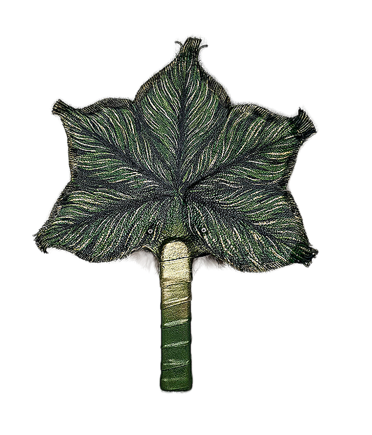 Leather hand fan handmade