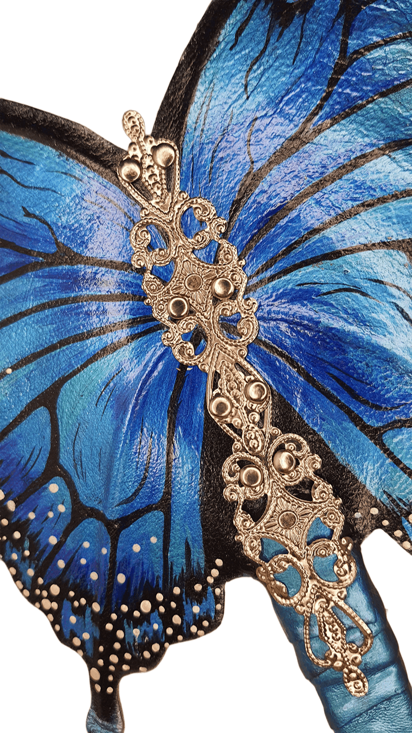 Leather hand fan handmade