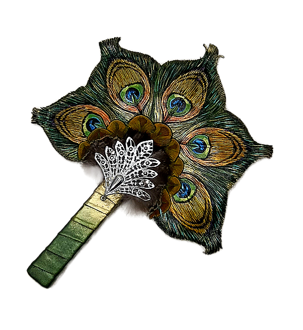 Leather hand fan handmade