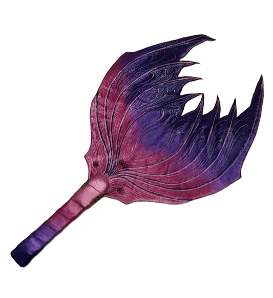 Leather hand fan handmade