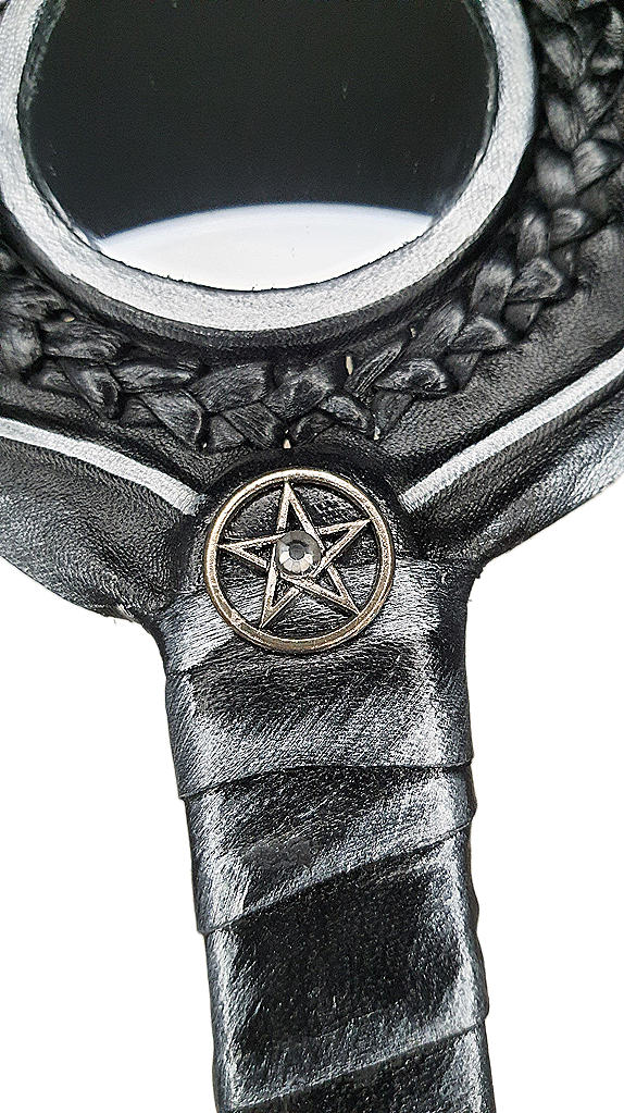 Leather hand fan handmade