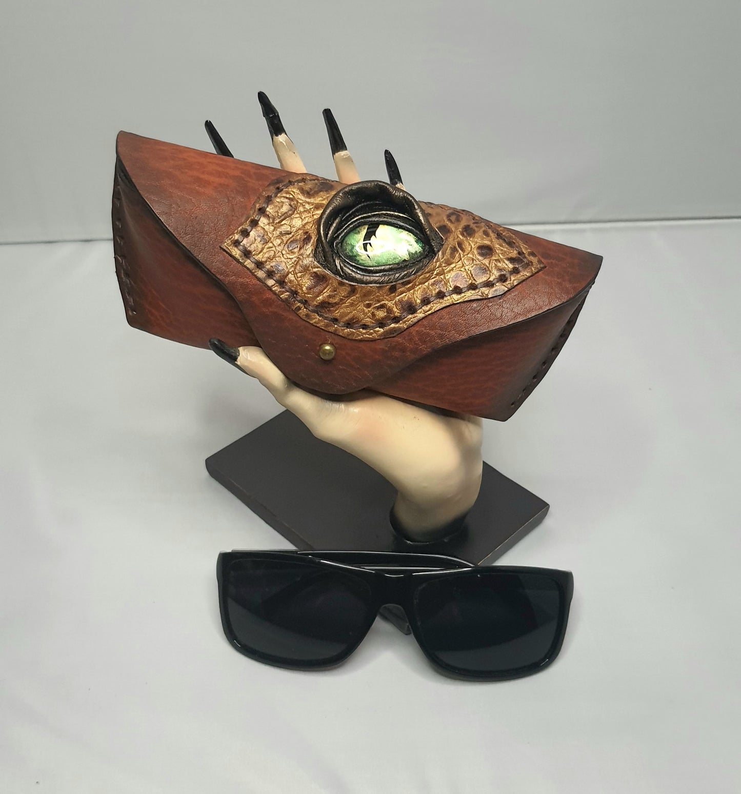 Handmade leather glasses case