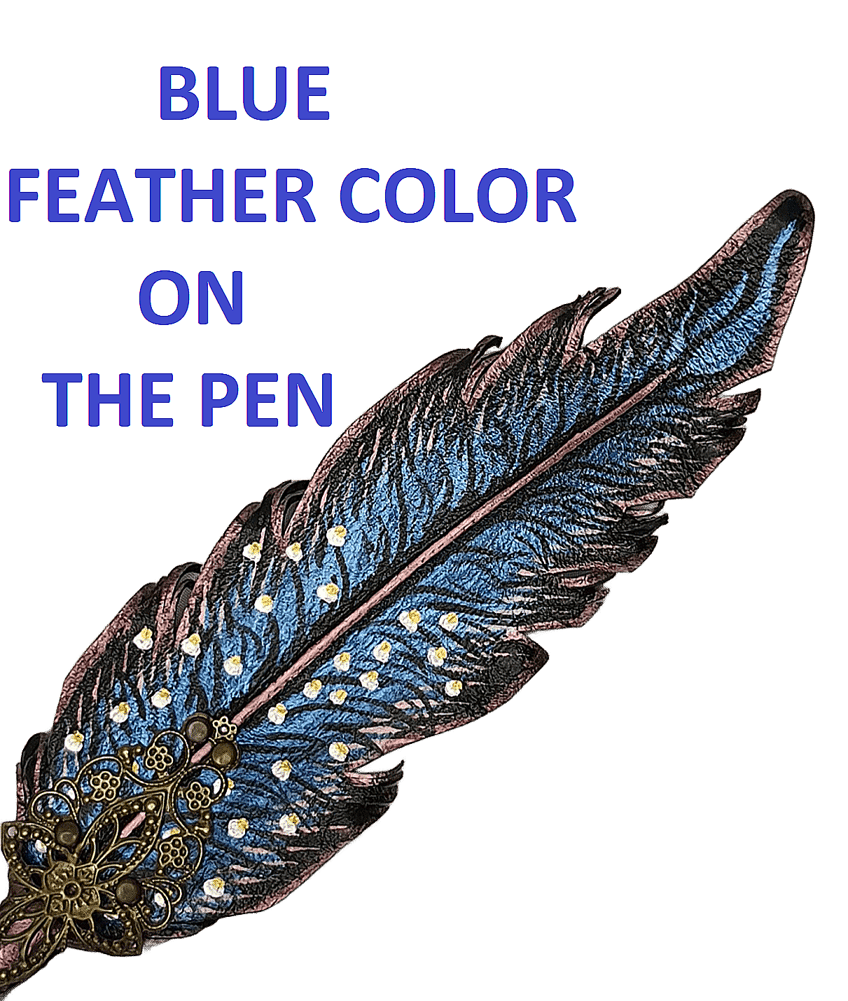 Leather feather pen handmade