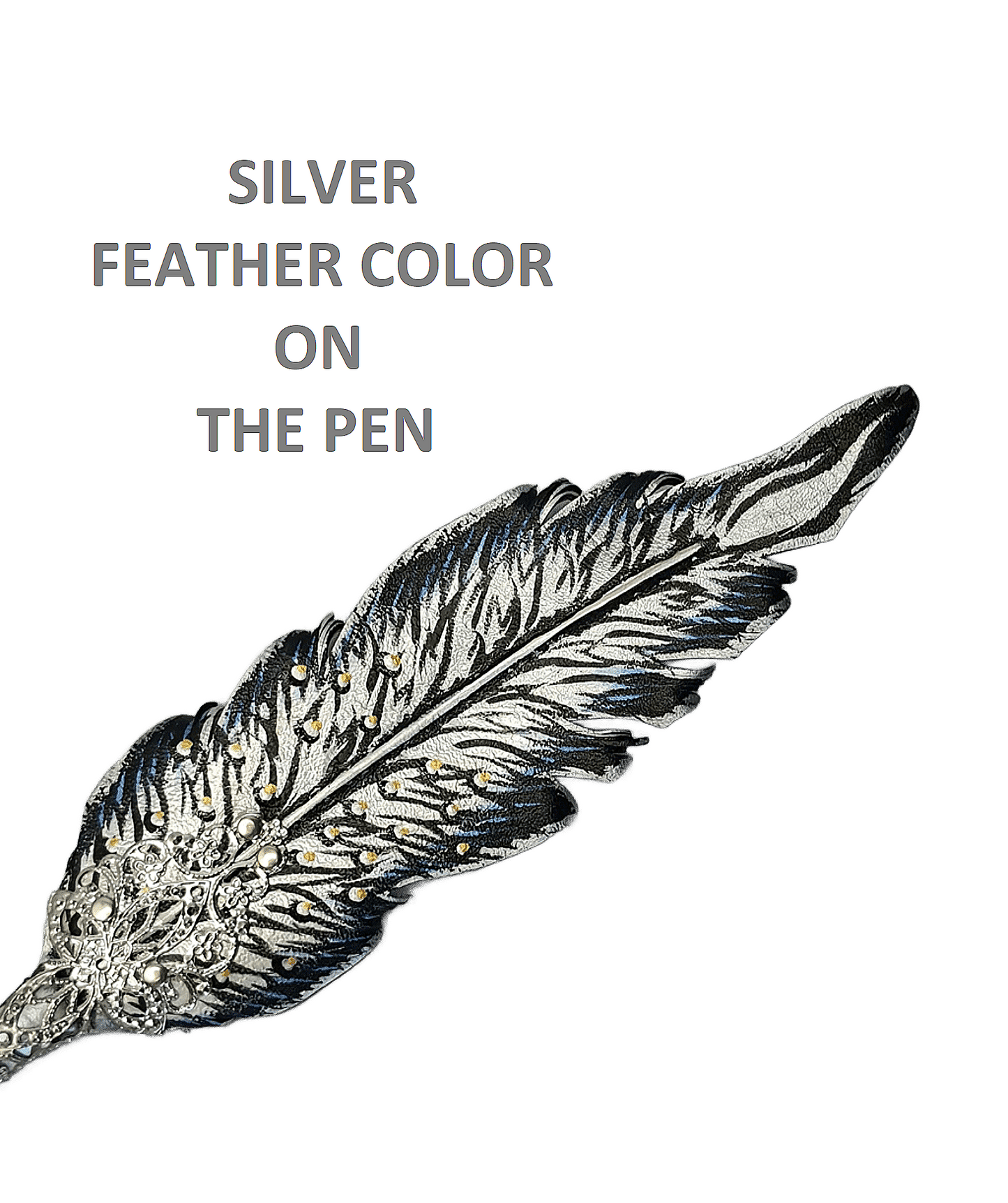 Leather feather pen handmade