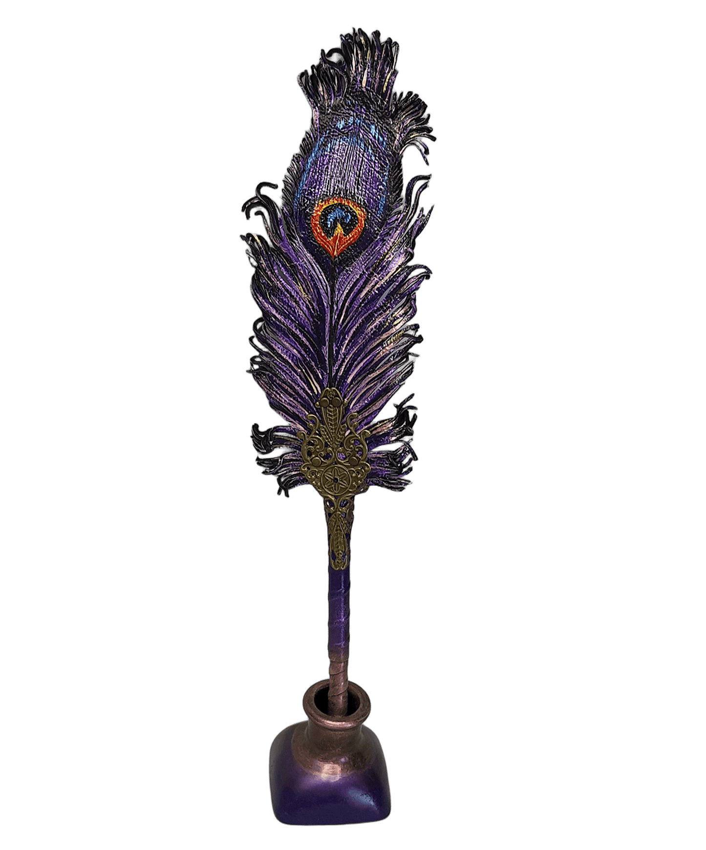 Leather feather pen handmade