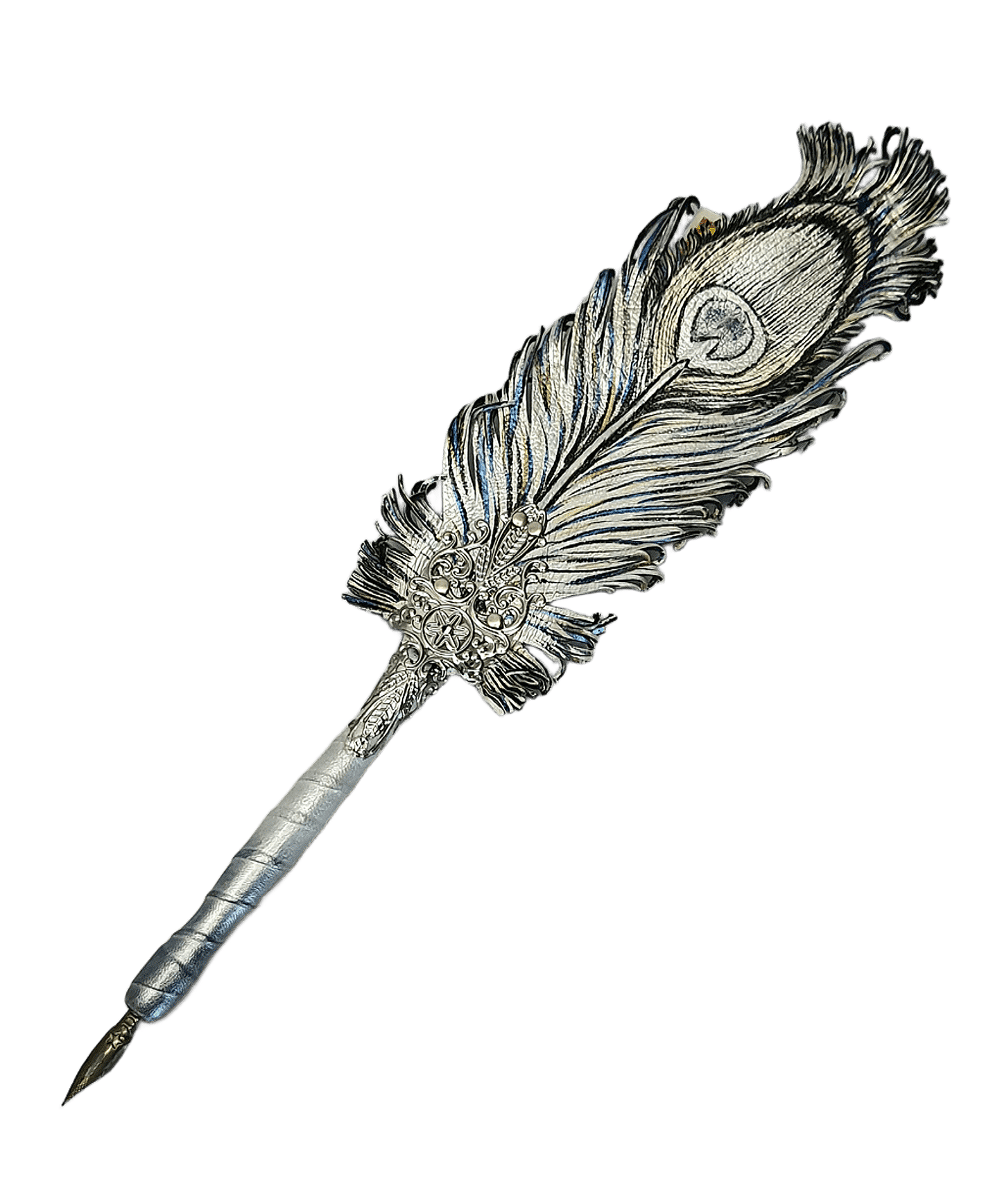 Leather feather pen handmade