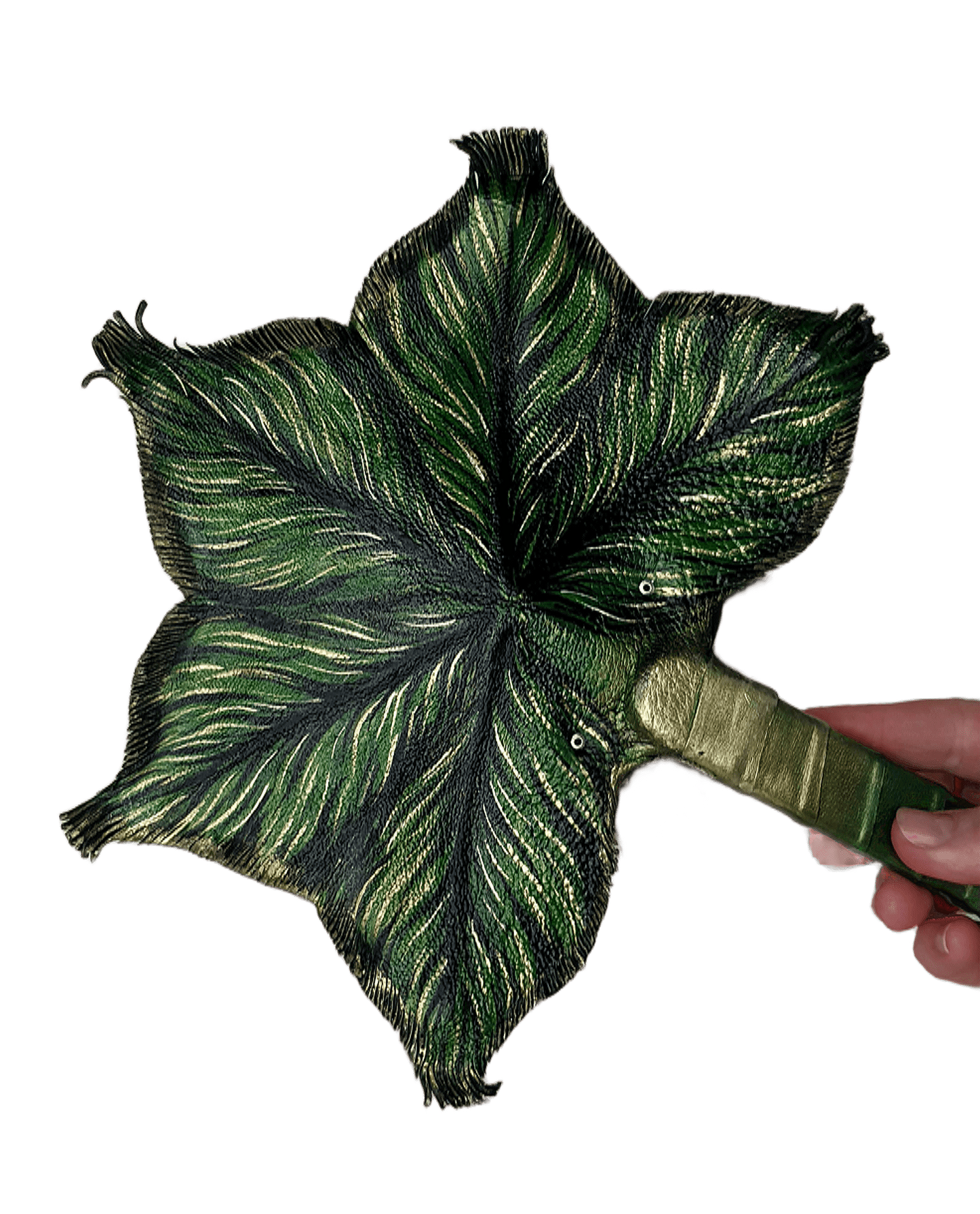 Leather hand fan handmade