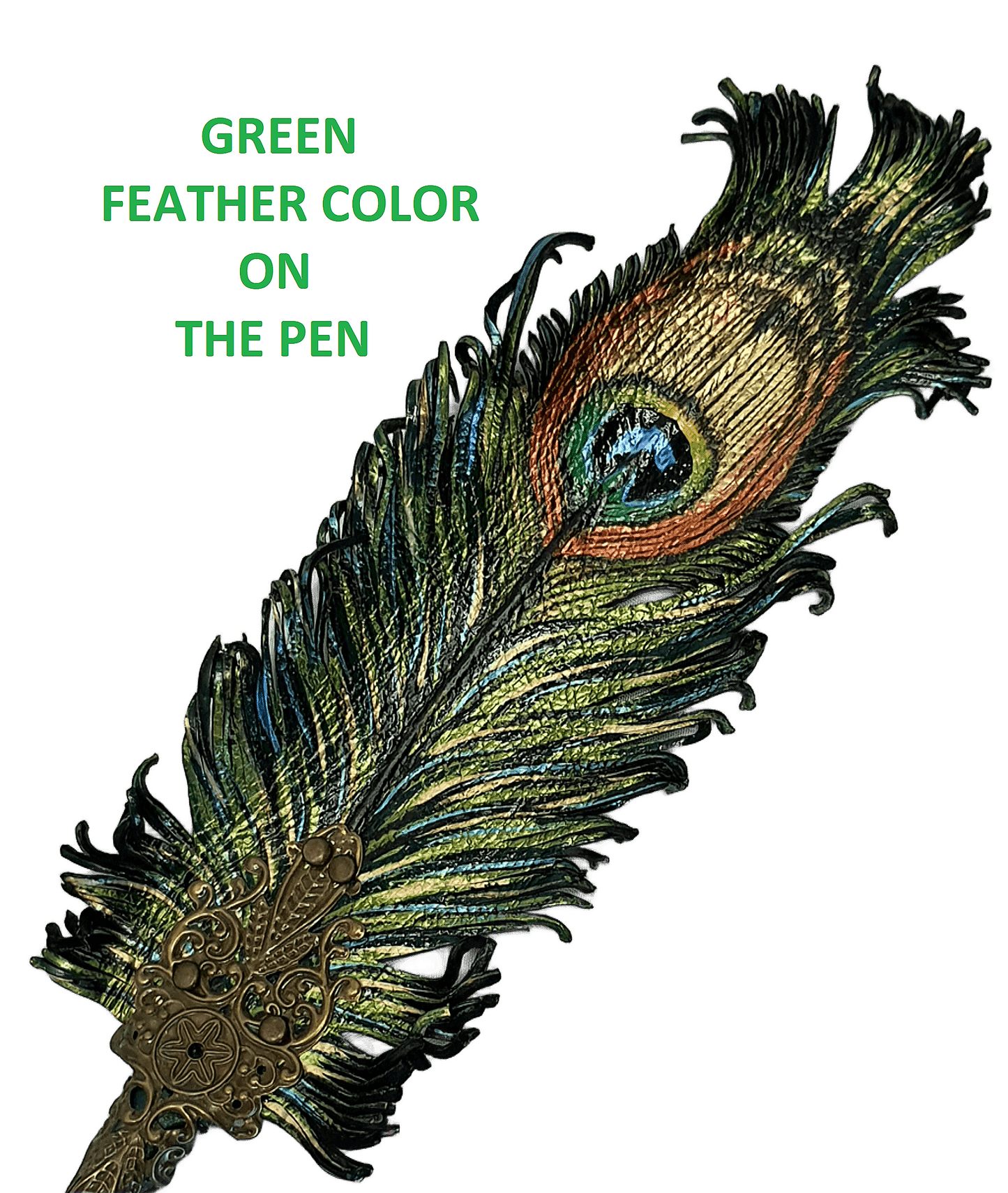 Leather feather pen handmade