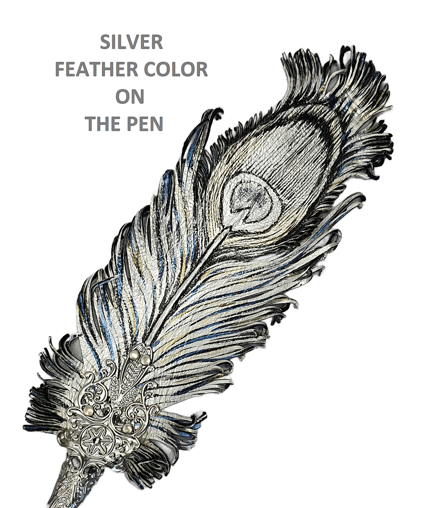 Leather feather pen handmade