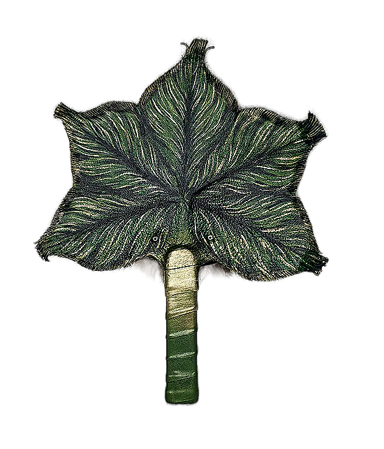 Leather hand fan handmade