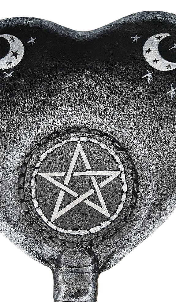 Leather hand fan handmade