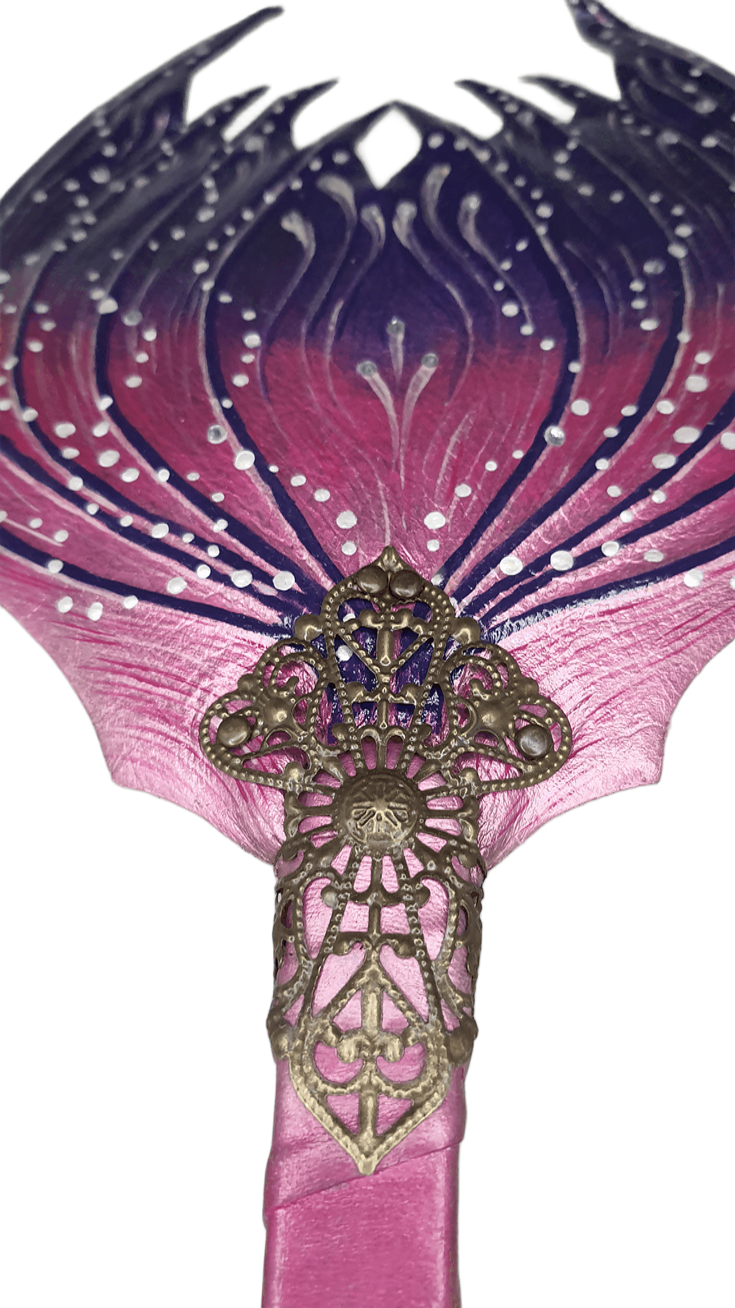 Leather hand fan handmade