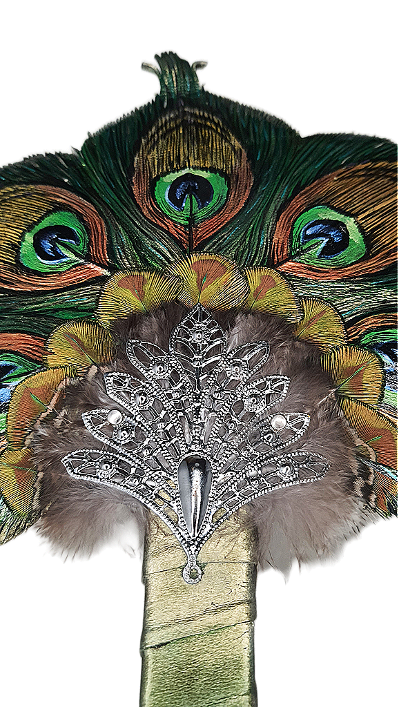 Leather hand fan handmade