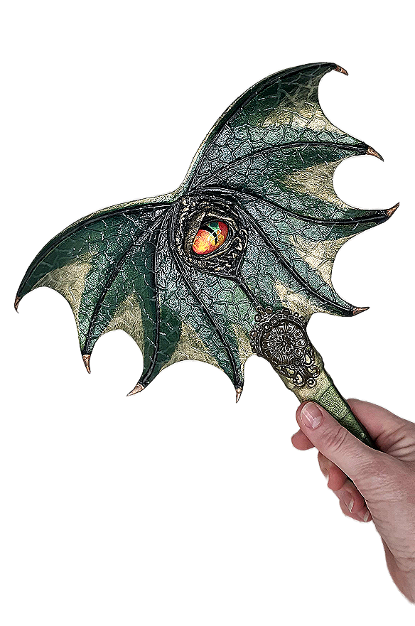 Leather hand fan handmade