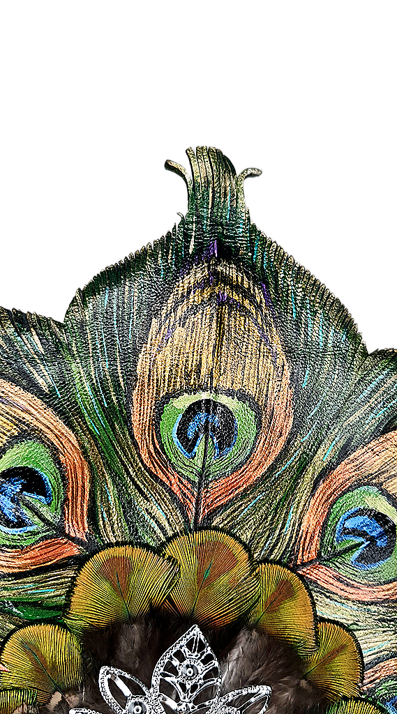 Leather hand fan handmade