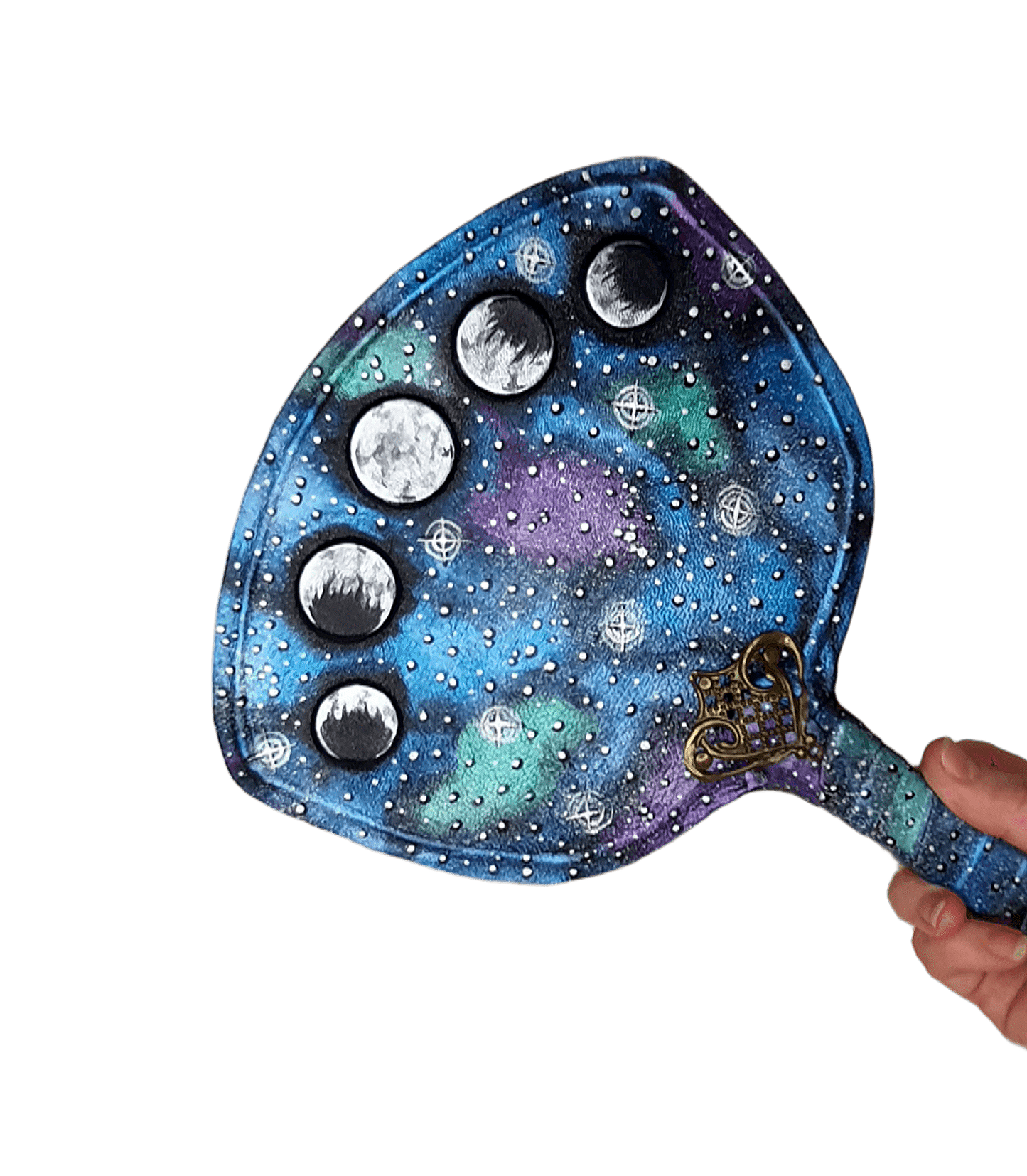 Leather hand fan handmade