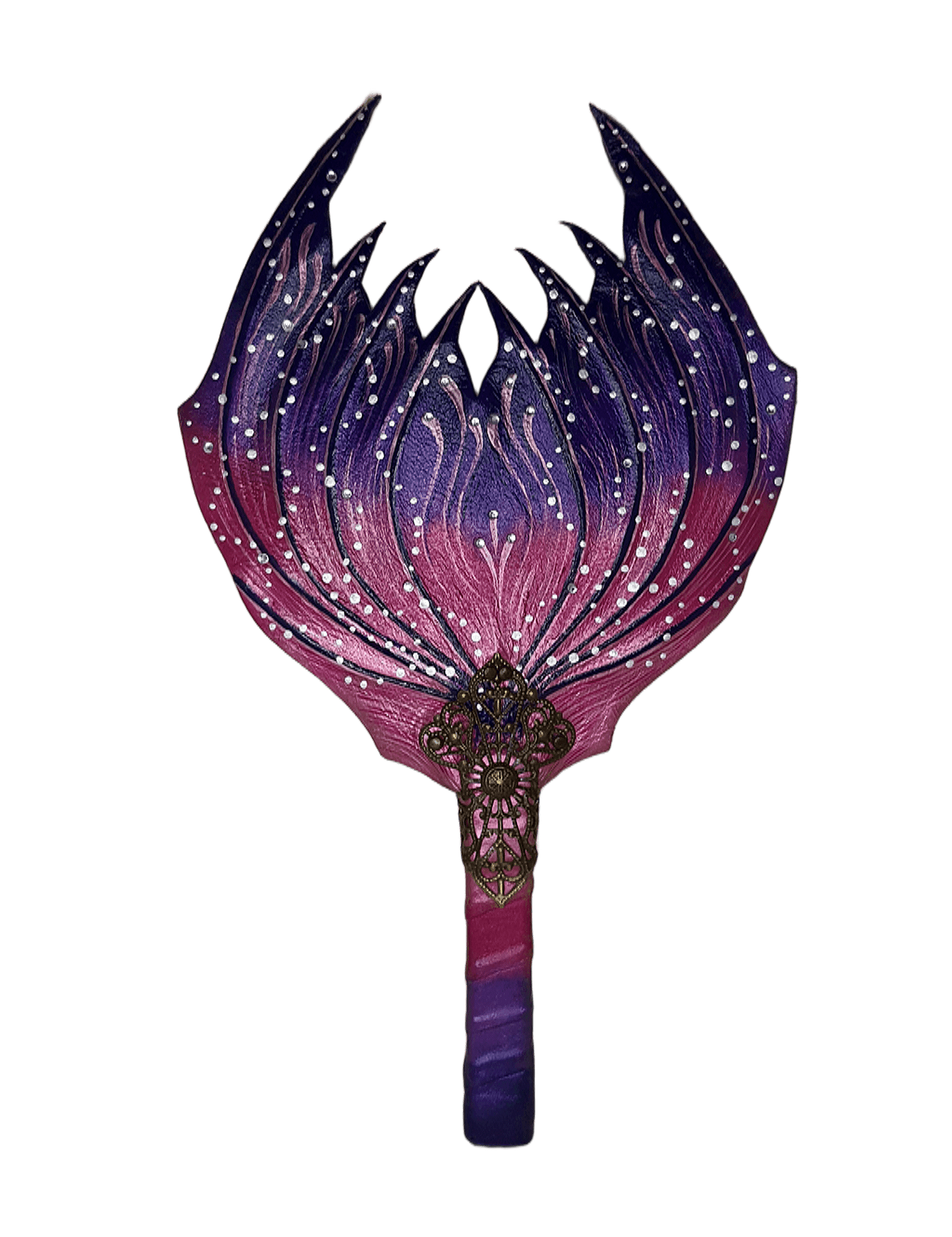 Leather hand fan handmade