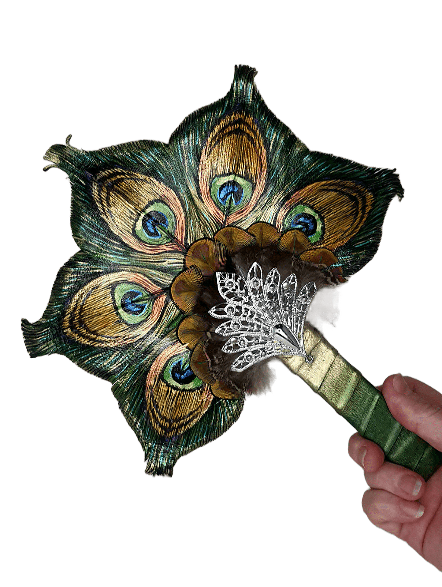 Leather hand fan handmade
