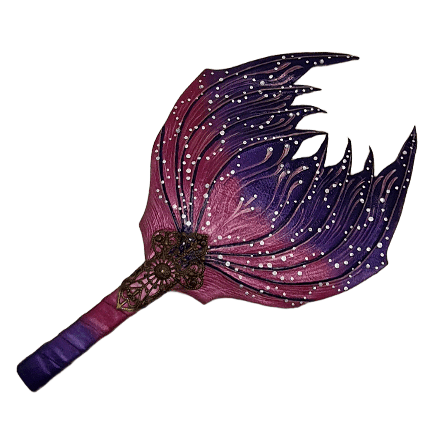 Leather hand fan handmade
