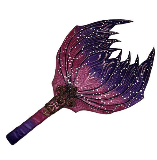 Leather hand fan handmade