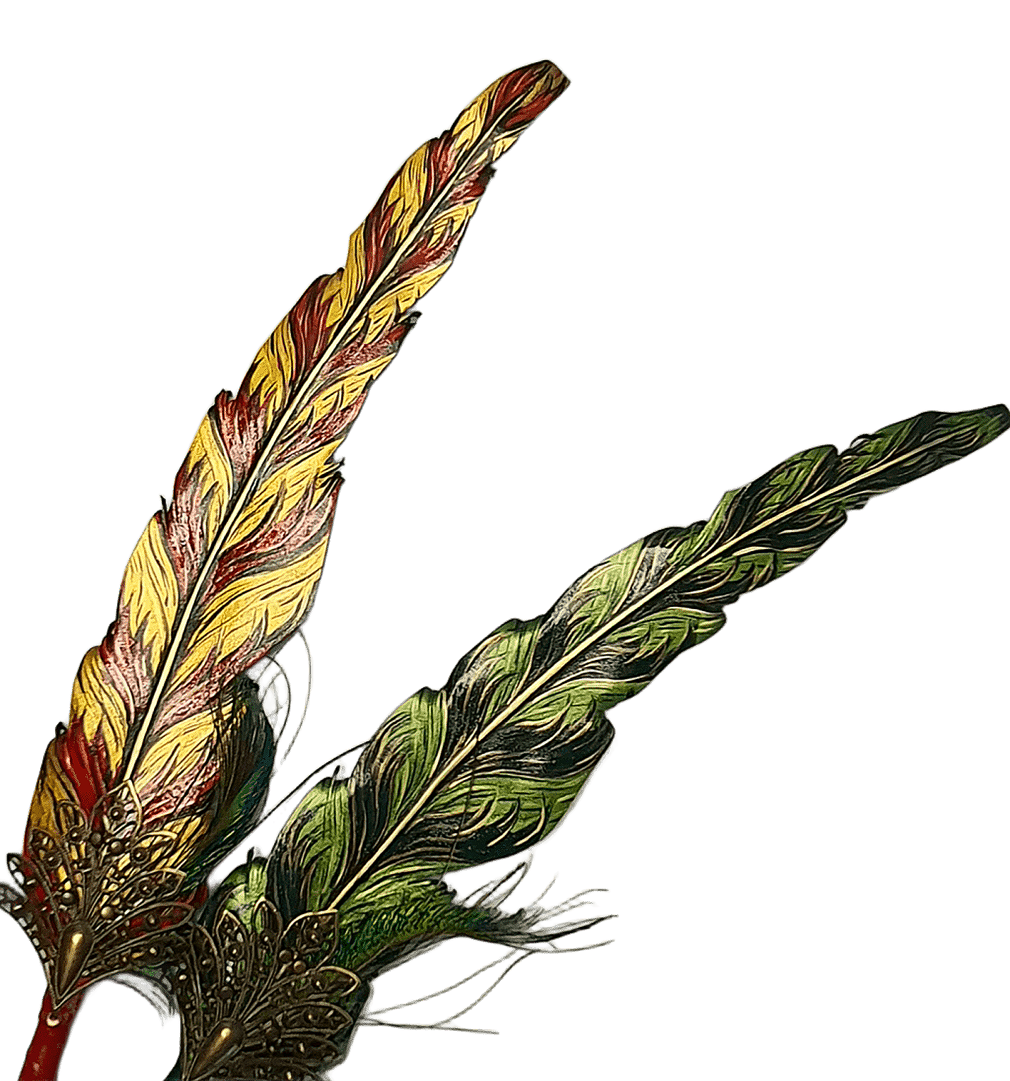 Leather feather pen handmade