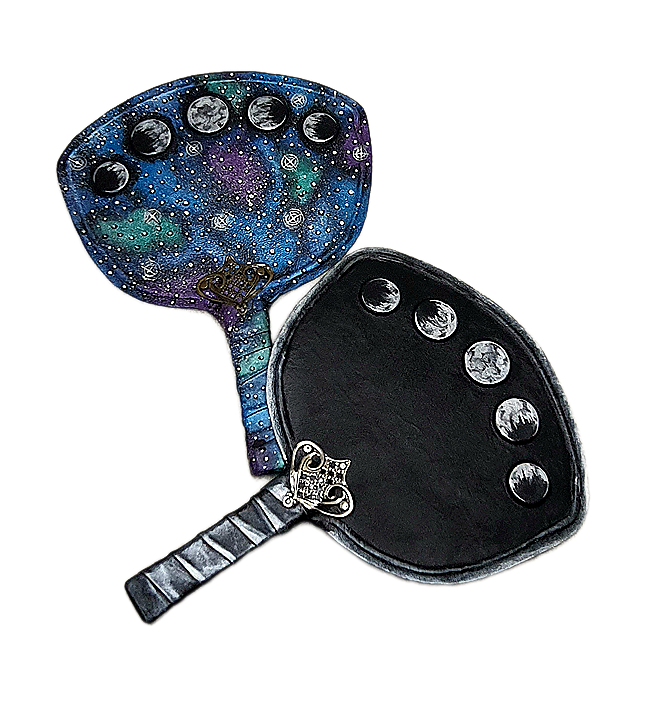 Leather hand fan handmade
