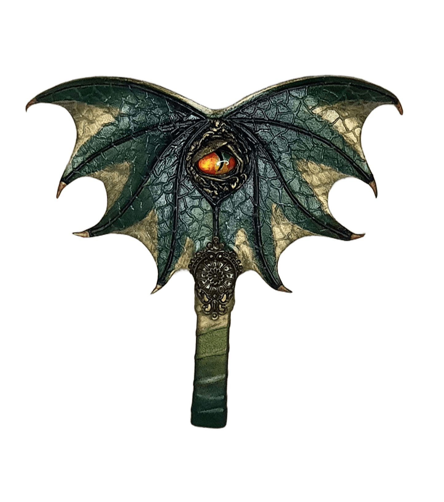 Leather hand fan handmade