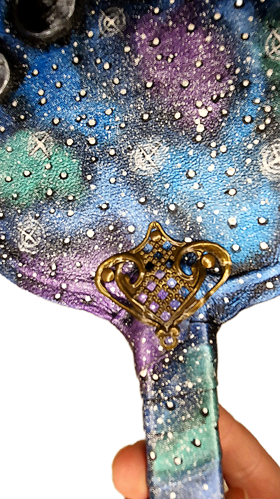 Leather hand fan handmade