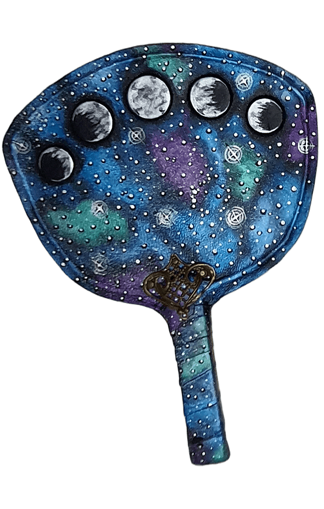 Leather hand fan handmade